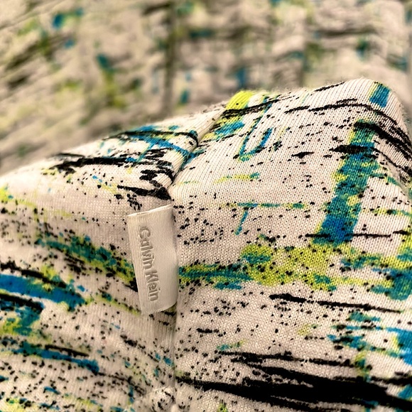 Calvin Klein Polo . Mens Medium. Slim Fit. White / Multi - Picture 3 of 3